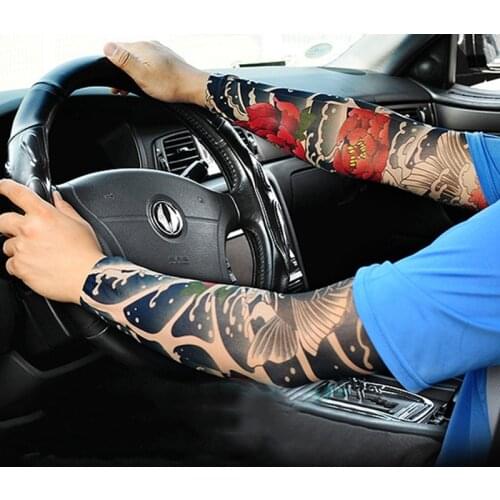 3D Tattoo Printed Outdoor Cycling Sleeves Armwarmer UV Protection MTB Bike Bicycle Sleeves Arm Protection Ridding Arm Sleeves