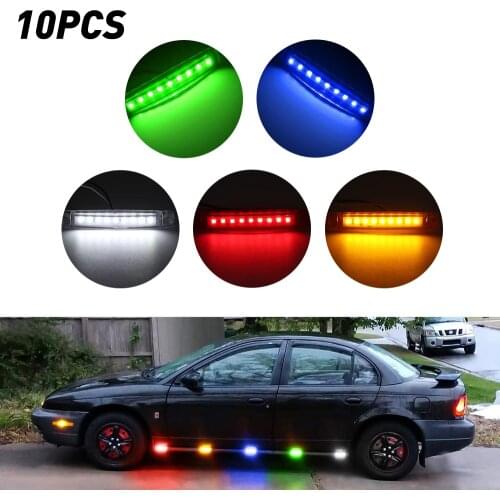 10Pcs 12-24V Warning Light Super Flux LED Diode Light Trailer Truck Blue Yellow White Green Red LED Side Marker Lamp