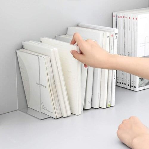 2pcs Acrylic Transparent Bookends Book Display Stand Holder Book Stand Holder Frame Document Holder Stand Desk Organizer Bookend