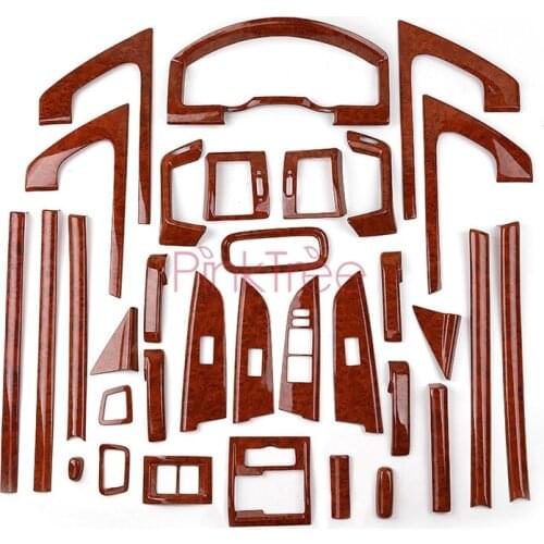 33 pieces Interior Wooden Color Decoration Cover For Toyota Land Cruiser 200 2016 2017 Car Styling Accessory