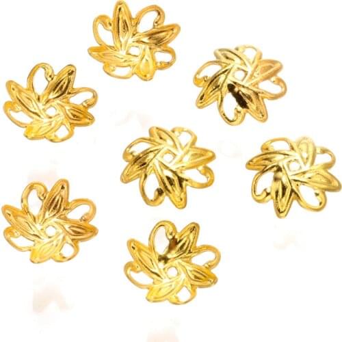 50 pcs 10mm Brass Flower bead cap silver plated Spacer Bead DIY for Jewelry Making Bracelet Findings Necklace Accessories