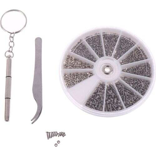 600/1000Pcs Tiny Screws Nut Assortment Repair Tool For Micro Eyeglass Sun Glasses Spectacles With Micro Screwdriver And Pliers