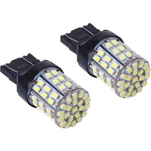 80%HOT2Pcs 12V T20 7440 7443 64 SMD white 6000K car reversing brake tail LED bulb car turn signal