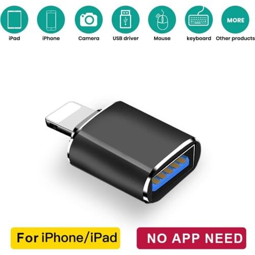 Lightning USB OTG adapter for IPhone 7 8 6 6s Plus 11 Pro Max X XS XR adapter For iPad ios 13 for USB flash Drive keyboard mouse