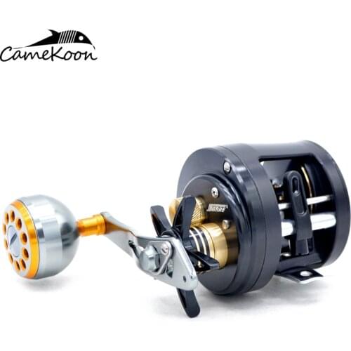 CAMEKOON All Metal Saltwater Baitcasting Fishing Reel 9+1 Ball Bearings Round Reel 6:1 Gear Ratio Trolling Reel Cast Drum Wheel