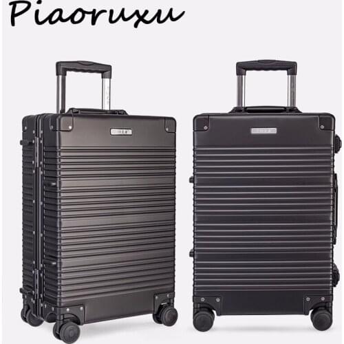 100% Aluminum magnesium alloy Rolling Luggage Spinner Suitcase Wheels Men Trolley Women Travel bag On Wheel Cabin luggage wit