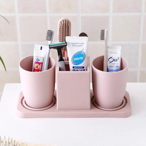 Plastic Simple Bathroom Tumbler Multi Colors Exquisite Tooth-Brushing Cup Toothpaste Holder