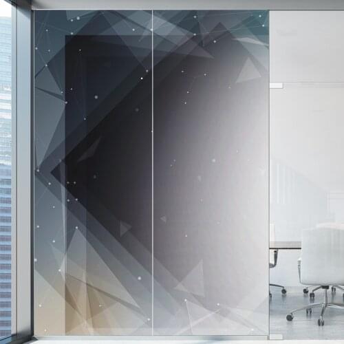 Starry night pattern electrostatic frosted glass film can be repeated company office geometric graphics opaque film
