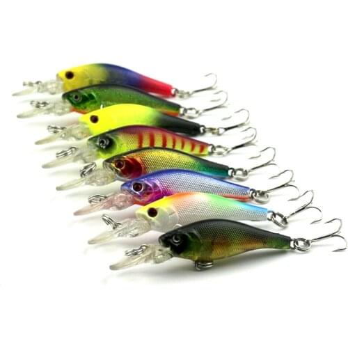 Minnow Lure 8Pc 6.3cm 4g Fishing Lure Hard Bait Paint Bass Pesca Fishing Tackle Classic Style Hooks Fishing Wobbler Deep Water