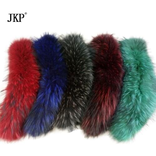 JKP*2021 Real Raccoon fur collar /scarf/natural Genuine Big Raccoon Fur Collar scarf warp shawl