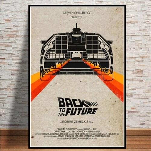 Back To The Future Movie Car Poster Canvas Painting Prints Cuadros Vintage Wall Art Picture Cuadros for Kids Bedroom Decor