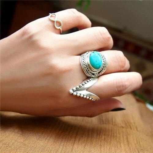 Goth Letter V Rings For Women Open Cuff Finger Ring Adjustable Party Vintage Rings Female Jewelry Bague Anillos