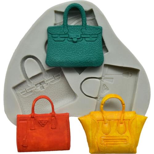 Creative Three-hole Female Bag Cake Silicone Mold Chocolate Fudge Cake Decoration Accessories Household Kitchen Baking Mold