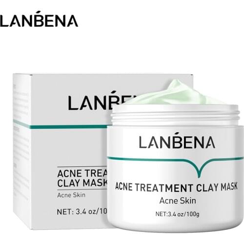 LANBENA Acne Treatment Clay Mask Oligopeptide Acne Masks Mud Face Cream Grease Cleansing Firming Pore Remove Oil Serum Skin Care