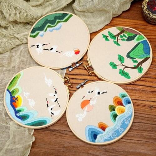 Fairy Crane Embroidery Kit for Beginners Embroidery Starter Kit Learn Embroidery Modern Embroidery Gift English Description