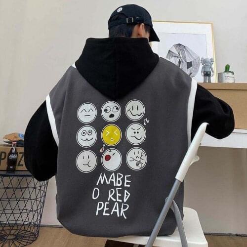 Autumn Korean High Street Harajuku Gray Hoodies Women Girls Korea Loose Cartoon Cat Fashion Hooded Japan Special Sweatshirts