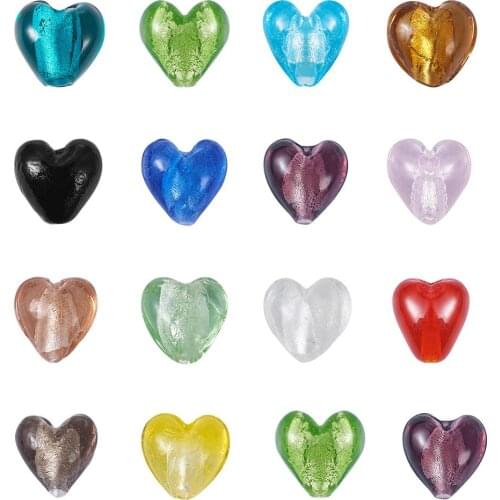Pandahall 200pcs Glass Beads Handmade Heart Spacer Charm for DIY Jewelry Making Necklaces Bracelets 12x8mm hole: 2mm