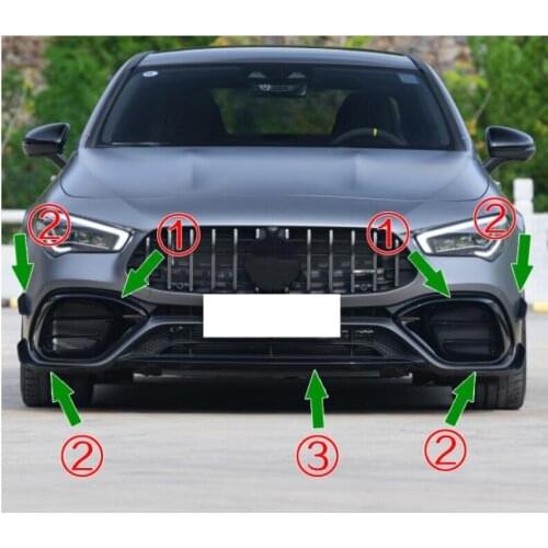 Front lip for Mercedes-Benz CLA45 AMG C118 2020+ front bumper front air knife tuyere air force kit Front bumper air outlet fra