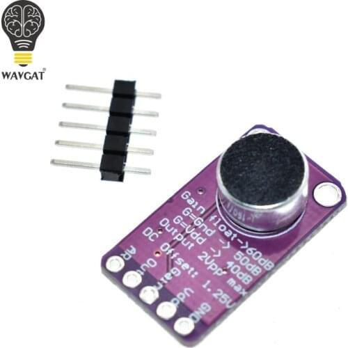 WAVGAT MAX9814 Microphone AGC Amplifier Board Module Auto Gain Control for Arduino Programmable Attack and Release Ratio Low THD