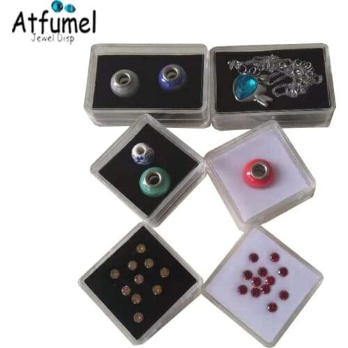 Clear Long Gemstone Jewelry Packaging Box With Soft Foam Insert Diamond Storage Case Ring Stone Organizer Container 18Pcs