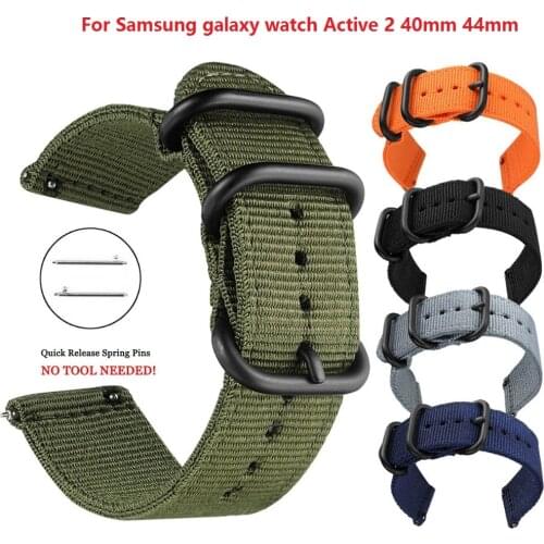 Active2 20mm Watch Strap Band For Samsung galaxy watch Active 2 40mm 44mm correa pulseira nylon watchband For Huami Amazfit GTS