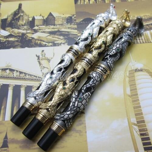 3pcs jinhao White Black Gold snake type Fountain Pen with gift box 3d-model Cobra J15U03