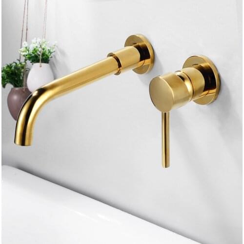 Solid Brass Faucet In Wall Brass Antique Bathroom Shower Faucet Set Bathroom Sink Basin Faucet Bath Mixer Tap Wall Mount