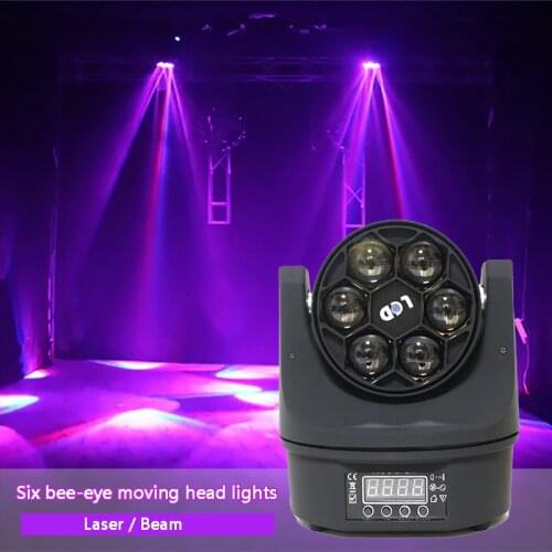 Hot led 6X15w rgbw 4in1 bee eye light moving head beam/laser dmx 512 control stage light dj disco bar party nightclub