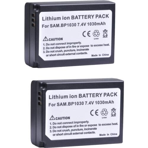 Tectra 2pcs BP-1030 BP 1030 BP1030 Rechargeable Battery for Samsung NX200 NX210 NX300 NX500 NX1000 NX1100 NX-300M Batteries