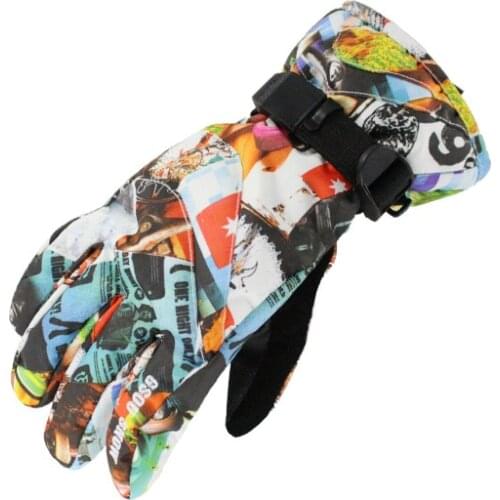 Gsou Snow Winter Warm Ski Gloves 8-14 Year Kids Snow Mittens Waterproof Windproof Skiing Snowmobile Snowboarding Gloves