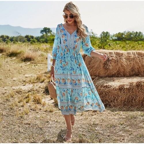 Spring New Womens V-neck High Waist Bohemian Dress Maternity Clothes Maternity Dresses for Photo Shoot