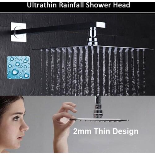 Vidric Vidric Thermostatic Shower Faucets Set Ultrathin Rain Shower Head 6pcs Massage SPA Jets 3-way Thermostatic Mixer Bath Sho