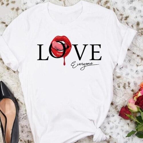 Women Cartoon Clothing Sexy Lip 90s Ladies Cute Summer Female Tshirts Fashion Clothes Graphic T Top Lady Print Tee T-Shirt