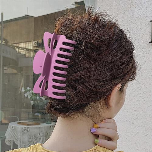 2020 New Hair Claw Clip for Women Candy Color Plastic Hair Claw Large Size Hair Clamps Crab for Hair Accessories Hairpins Hot