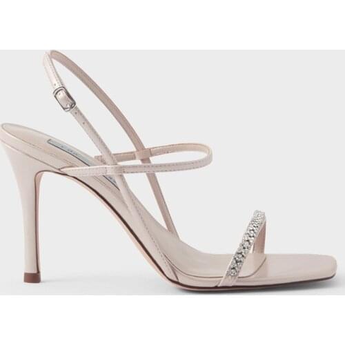 Zar a Woman 2021 Shoes Spring Summer New Fashion Square Toe Rhinestone High Heels Sandals Women Elegant Luxury Brand Plus Size