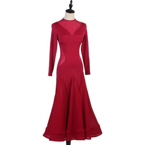 Sexy Ballroom Dance Dress Women Backless Waltz Rumba Salsa Standard Dance Practice Wear Customized Performance Clothing DC3843