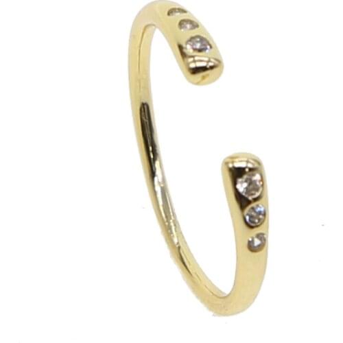 GOLD COLOR gold filled opan adjust simple minimal design open knuckle midi fashion ring