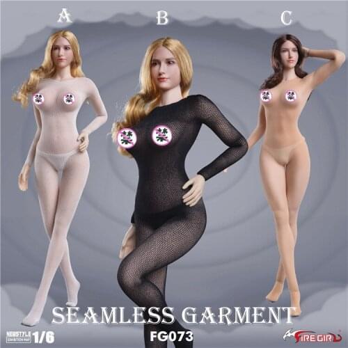 1/6 FG073A/B/C Female Seamless Garment Underpants Anti-dyeing Siamese Stockings for 12'' Action Figure Model Accessory