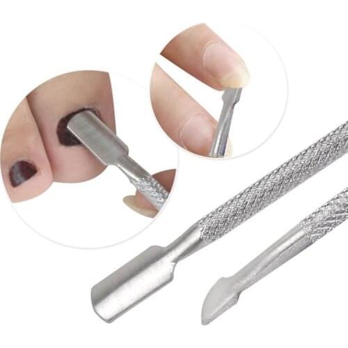 1PC Double Head Stainless Steel Nail Cuticle Pusher Spoon Remover Trimmer Dead Skin Manicure Pedicure Cleaner Nail Tool