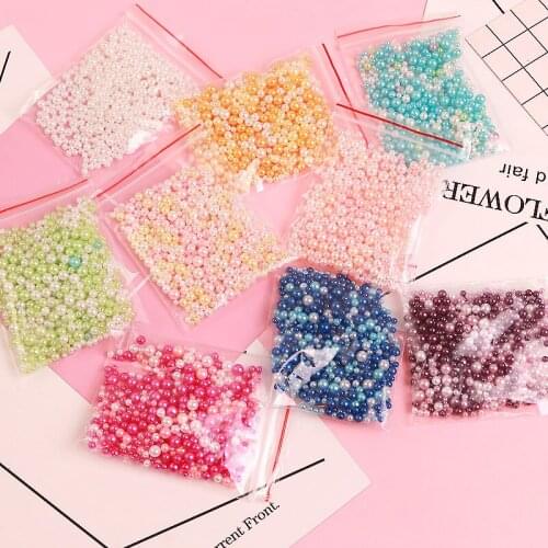 1Pack Loose Beads Imitation Pearl Jewelry Necklace Making No Hole 10g DIY Craft Round Shape Party Decorate Multicolor