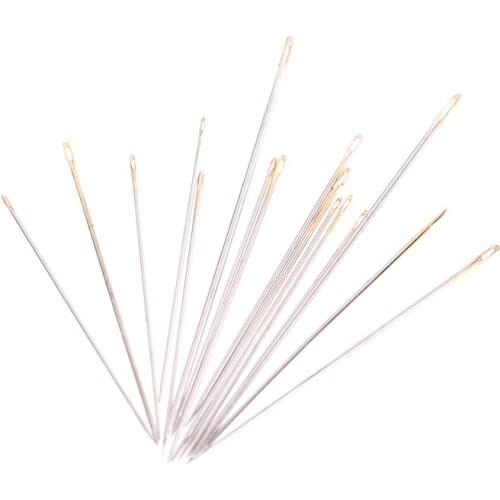 16Pcs/set Gold Eye Needle Large Leather Hand Sewing Needles Embroidery Tapestry Home Wool DIY Sewing Accessories