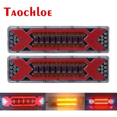 2Pcs 24V Truck Tail Light LED Super Bright Light For Trailer Lorry Van Running Turn Signals DRL Waterproof