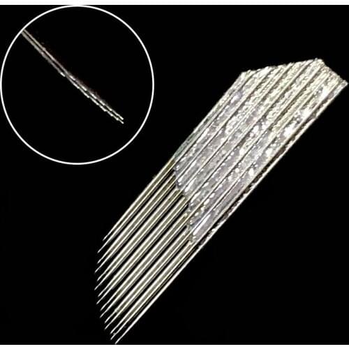 30 pcs 2 Rows 15 Bevel Pin Permanent Eyebrow Makeup Needle Blades For Microblading Manual Pen 3D Embroidery Double Line Blades
