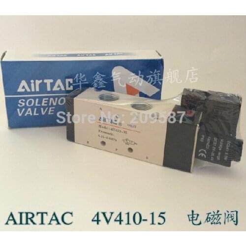 4V410-15 5Ports2Position Single Solenoid Pneumatic Air Valve 1/2" BSPT DC 12V 24V,AC 110V 220V