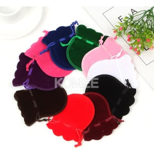 5 Color In Stock Custom Jewelry Pouch 8*10cm 100pcs/lot Gourd Velvet Bag For Christmas Gift Candy Jewelry Packaging Gift Pouch