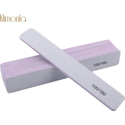 5pcs Gray Nail File Square Shape 100/180 Sanding Buffing Files Gel Polish Tips Manicure Pedicure Care Tools