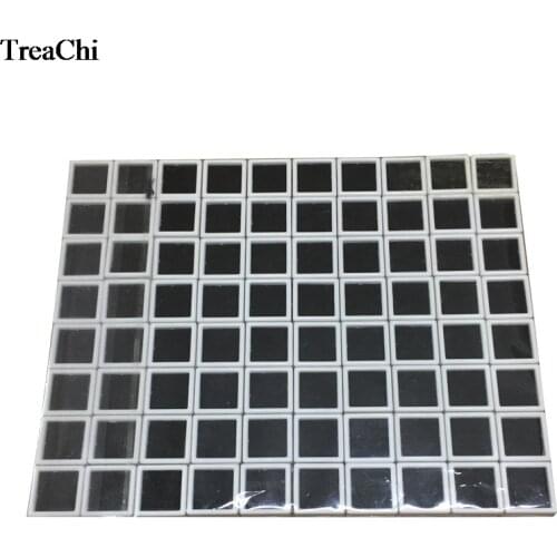 80Pcs White Plastic Square Loose Diamond Display Package Box Gem Case Black Foam Pad Beads Pendant Box Showcase 3*3*2cm