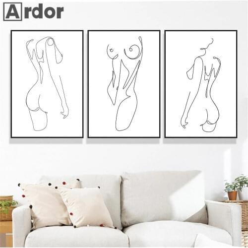 Abstract Women Body Line Drawings Canvas Painting Sexy Women Wall Art Poster Minimalist Art Prints Nordic Pictures Home Decor