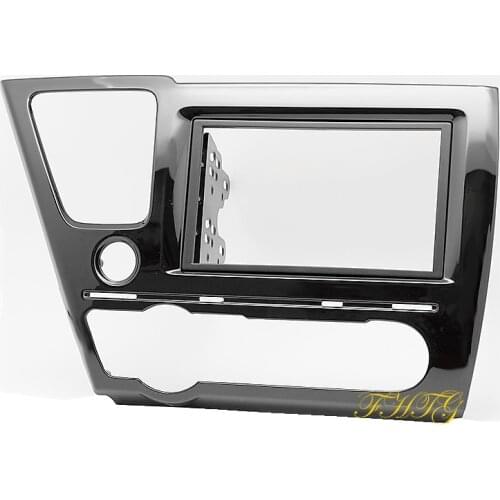 Car Radio Fascia,Dash Kit is suitable for 2013 Honda Civic, (American version, LHD, UV Black),Double Din Car Audio Frame