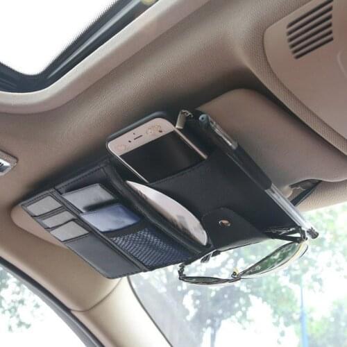 Car Sun Visor Bill Pen Business Card Holder CD DVD Organizer Storage Box Sunglasses Clip Stowing Tidying Car Accessories